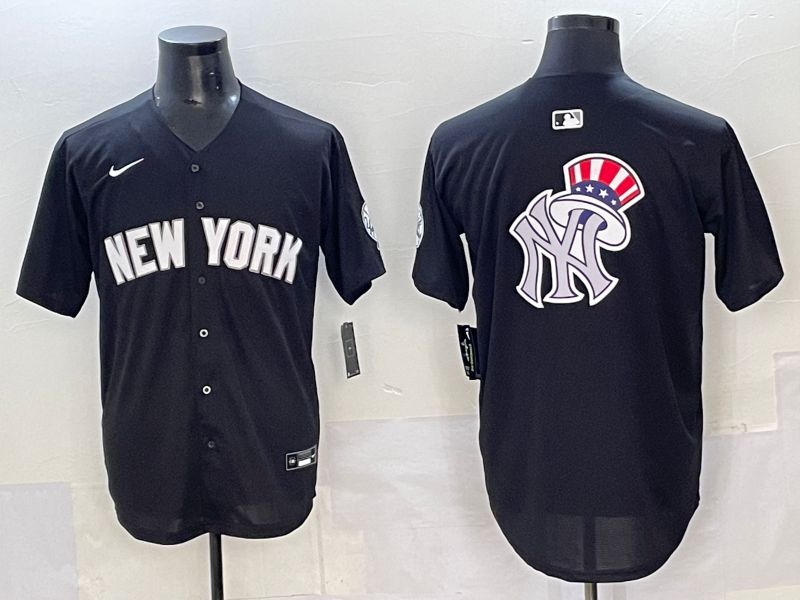 Men 2025 New York Yankees Blank Black Nike MLB Jersey style 0015